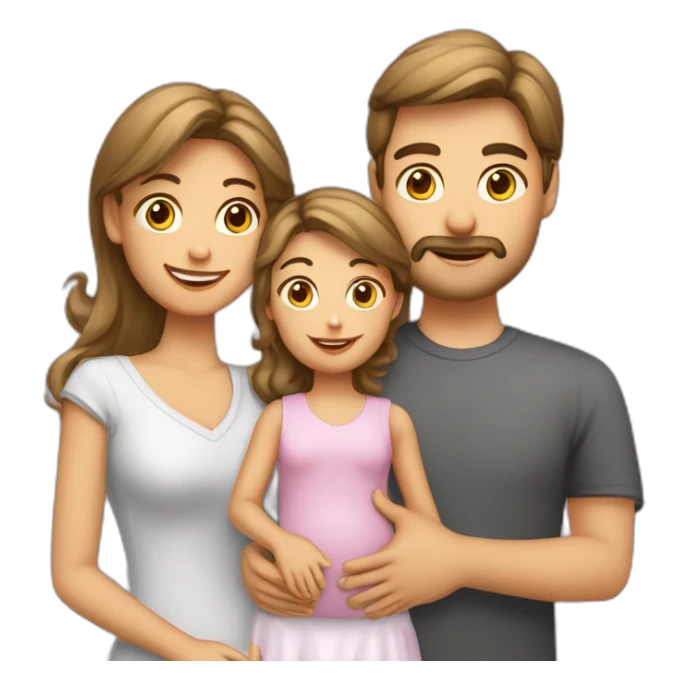 Familia caucasica 2 niñas y un bebe sticker