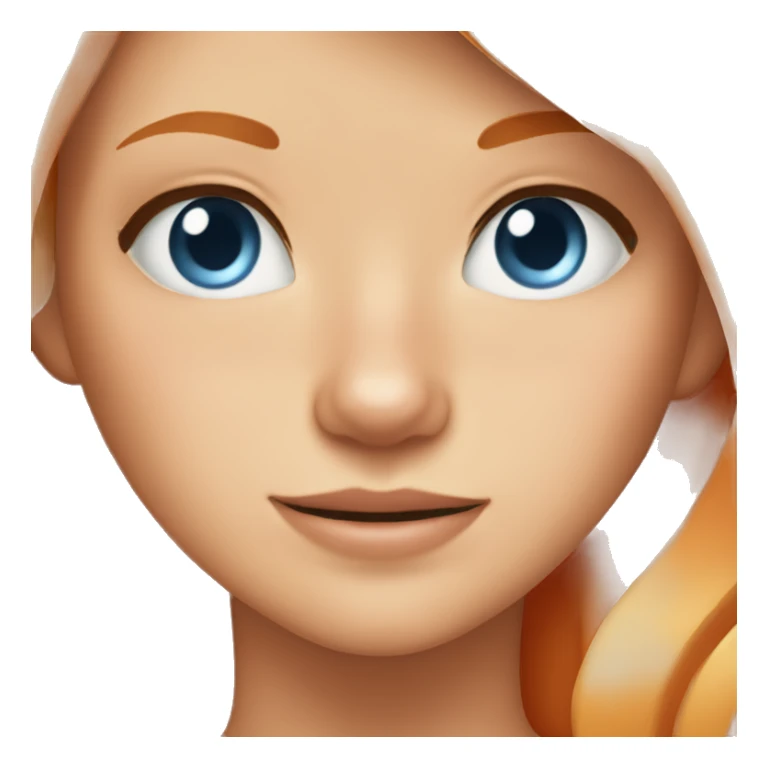 Orange cat and blonde girl eyes skyblue sticker