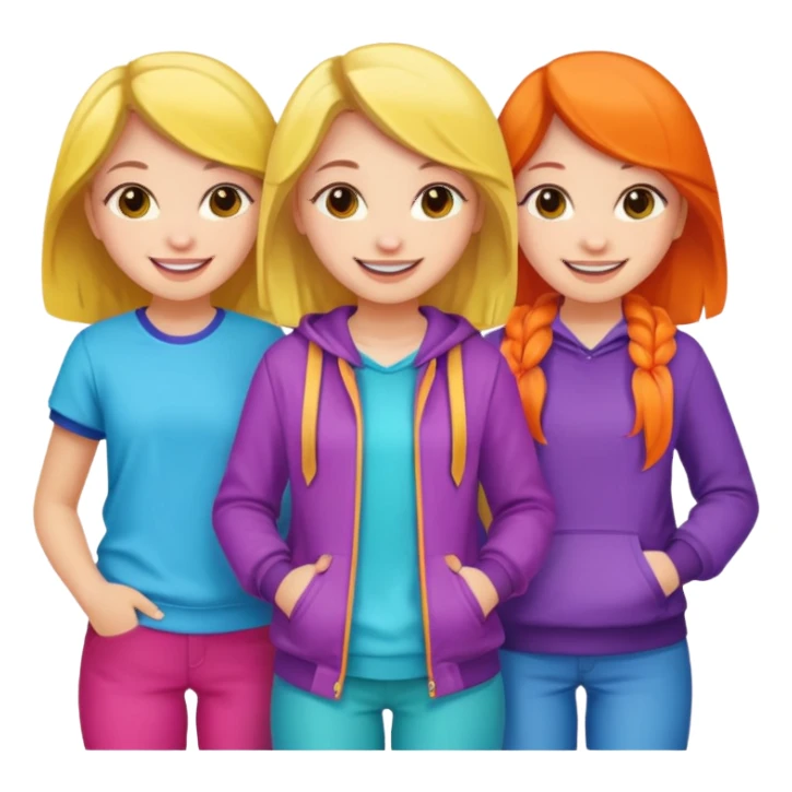 group of cute teenage girls sticker
