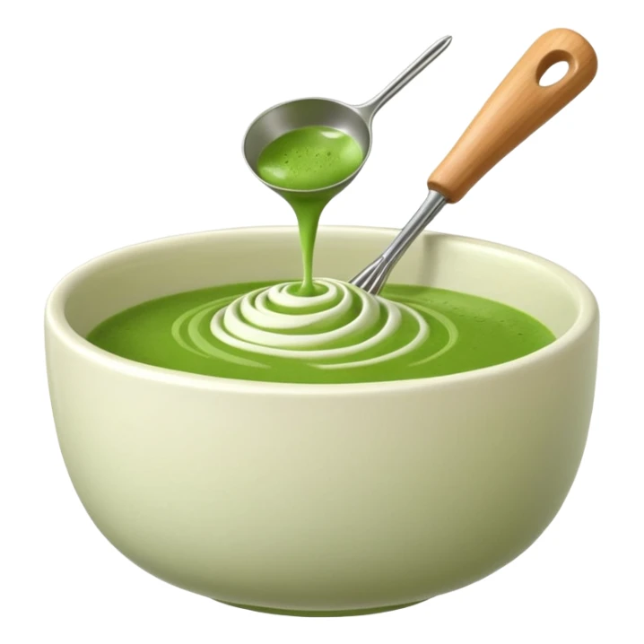 whisk with bowl of matcha sticker
