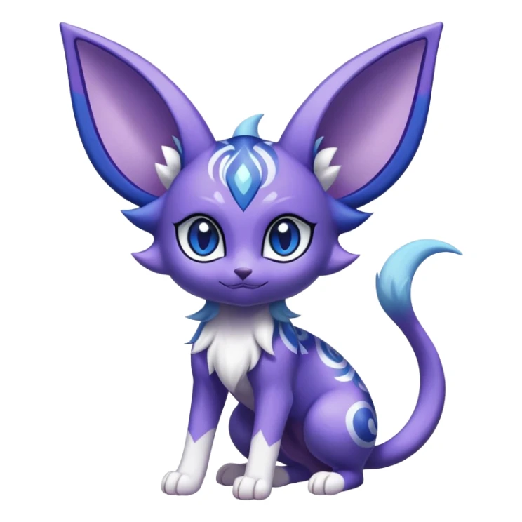 Shiny Exotic Cute Adorable Majestic Espeon-Meowstic-Hybrid-Creature with pattern-markings sticker