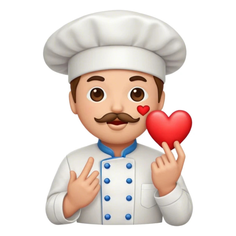 Chef emoji with kiss heart sticker