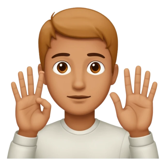 a man making the gesture of not seeing sticker