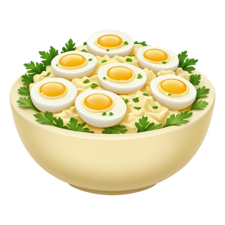 a bowl of egg salad, simple, clear sticker