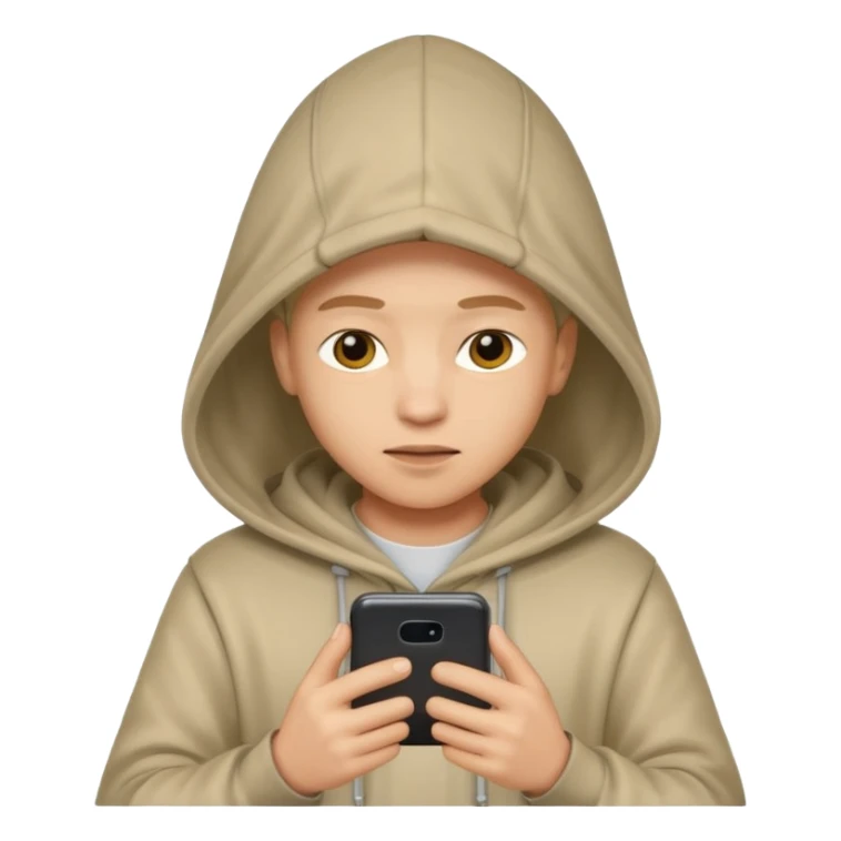 Hooded emoji on their phone making money sticker