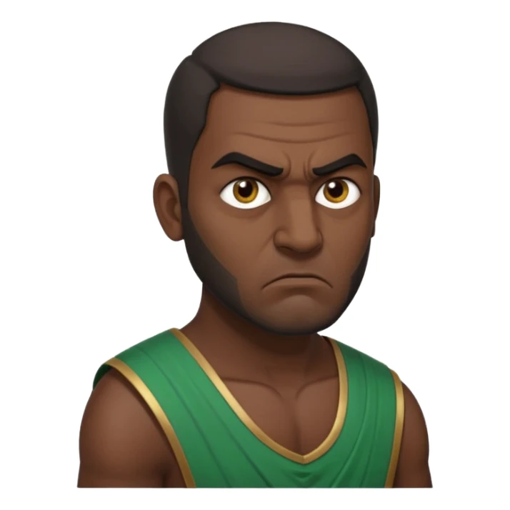 an angry Iraqi, in profile, chest-high sticker