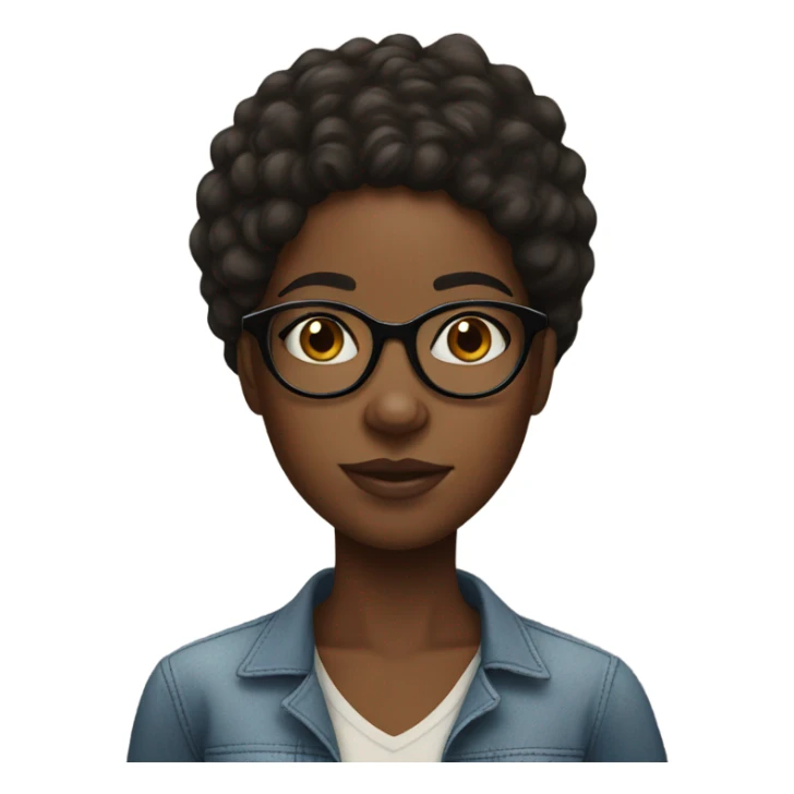 Black girl with freckles and glasses  sticker
