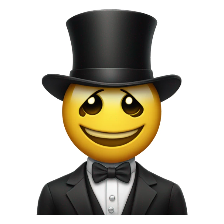 one-eyed character in bowtie with a triangle body, ad tal top hat sticker