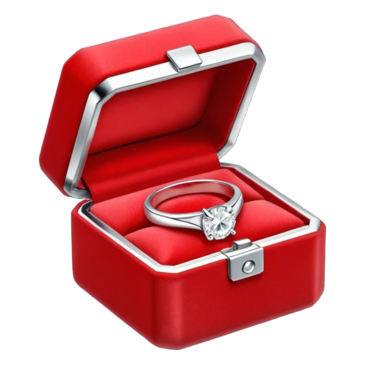 diamond jewelry ring in a red jewelry box sticker