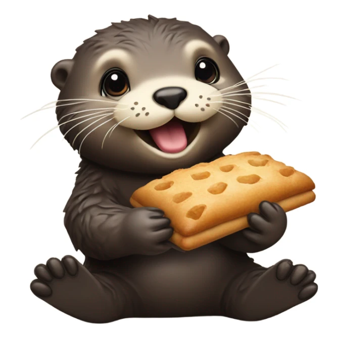 Sea otter eating pasteries sticker