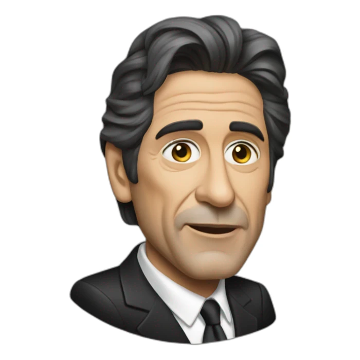 al pacino cartoon wearing suit sticker