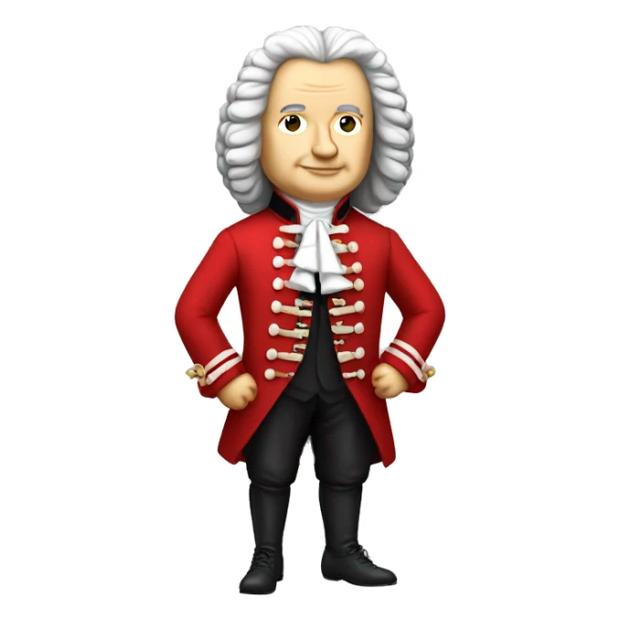 johann sebastian bach standing with red jacket sticker