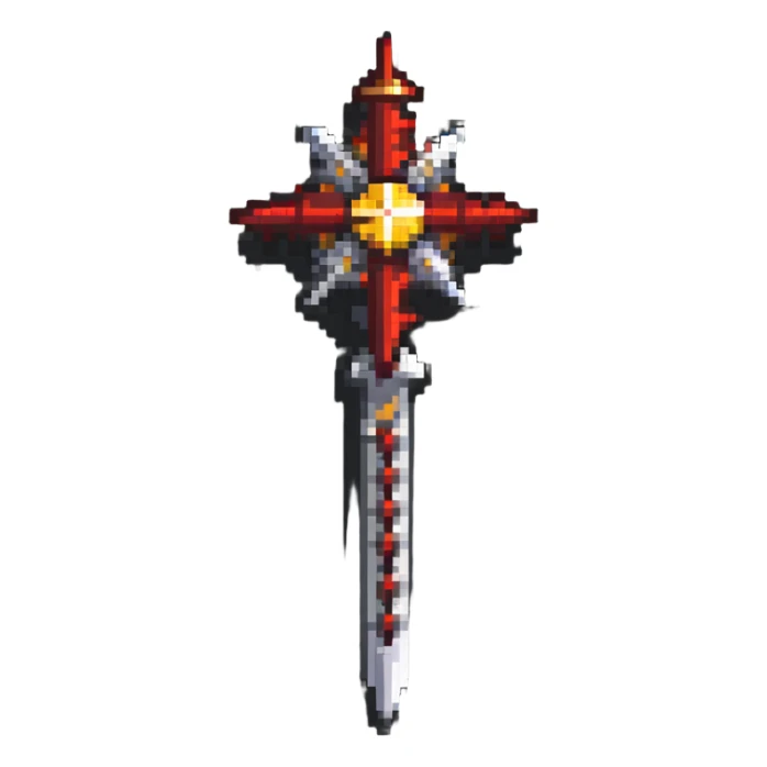 Medieval morning star weapon with red and gold spikes sticker
