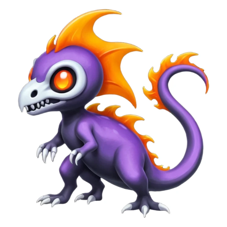 Shiny Duskull-Salandit-Fakémon-hybrid-creature (full body)  sticker