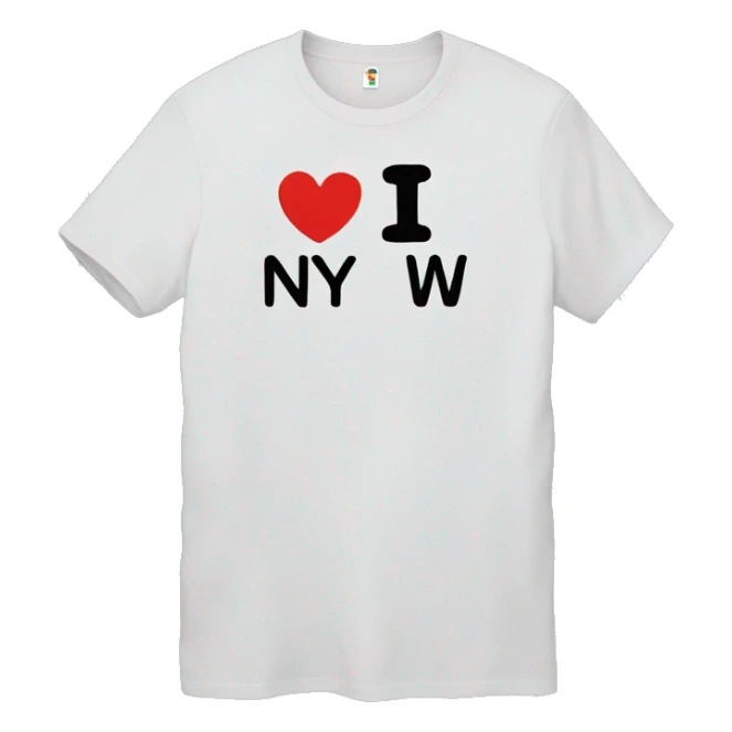 T-shirt with the inscription “I ❤️ NYW” sticker