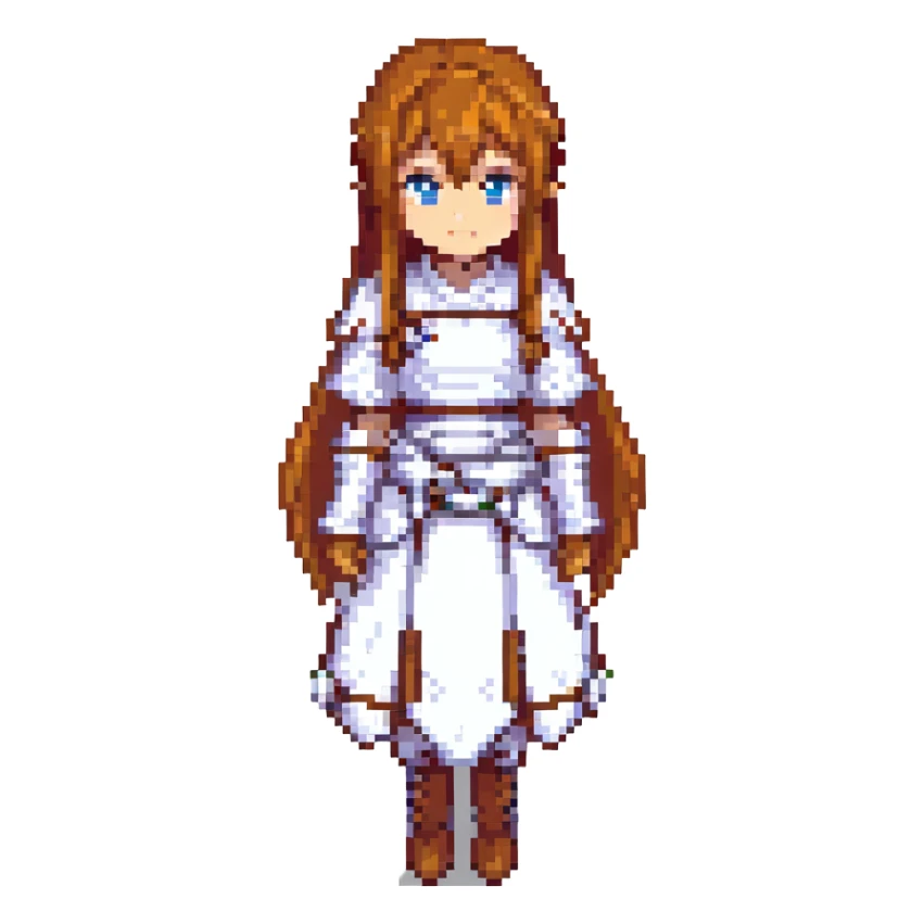 Asuna from Sword Art Online, pixel art style, simplified features sticker
