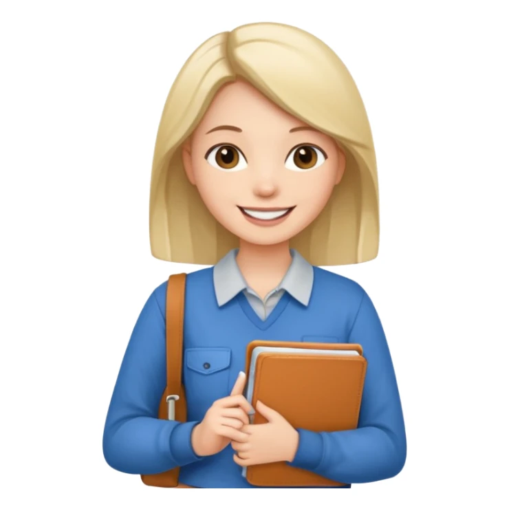 young woman with planner wears casual clothes sticker