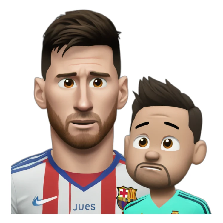 lionel messi crying in front of cristiano ronaldo sticker