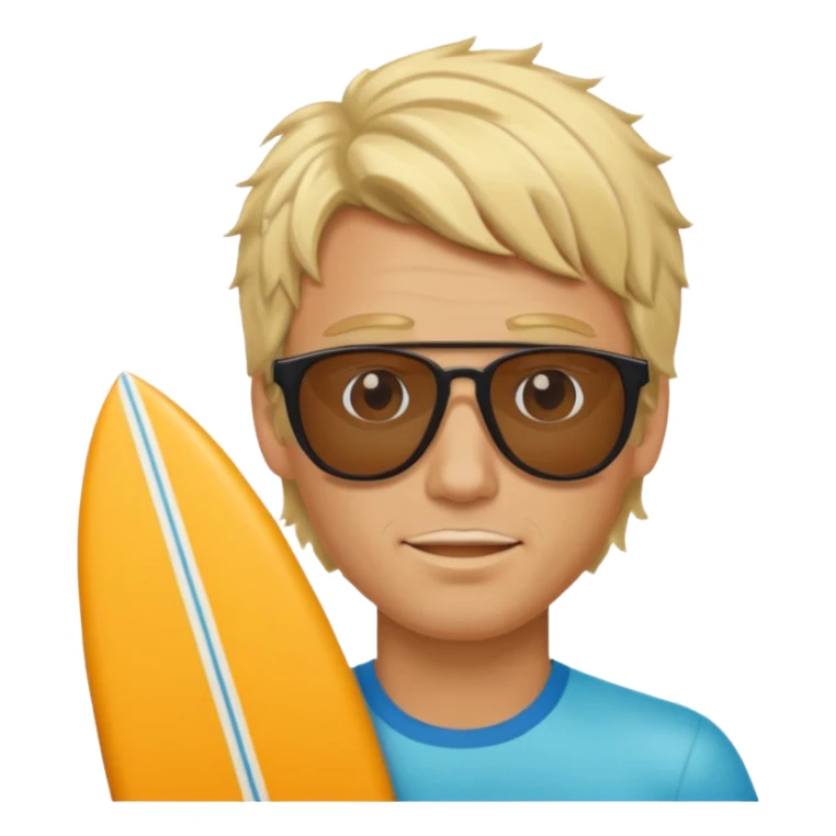 Blonde dude with super long sufer hair sticker