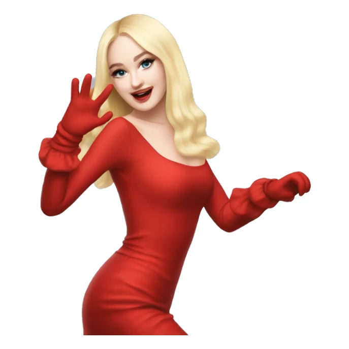 Kim Petras dancing (Red dress, Red gloves) sticker