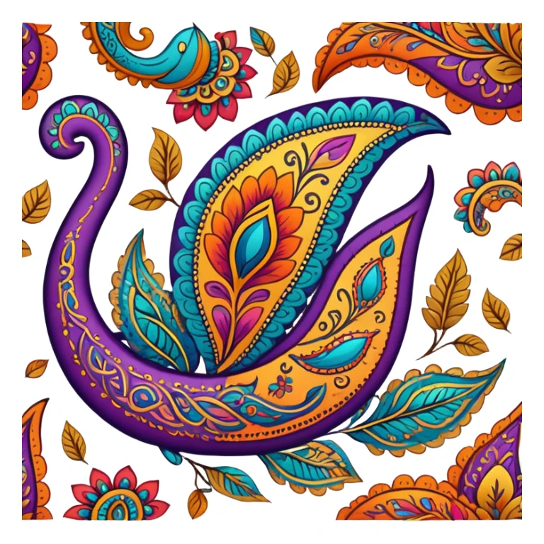 Beautiful paisley pattern in Indian style sticker