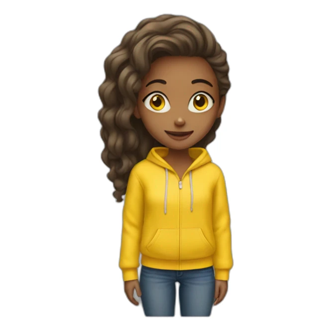Girl in yellow hoodie sticker
