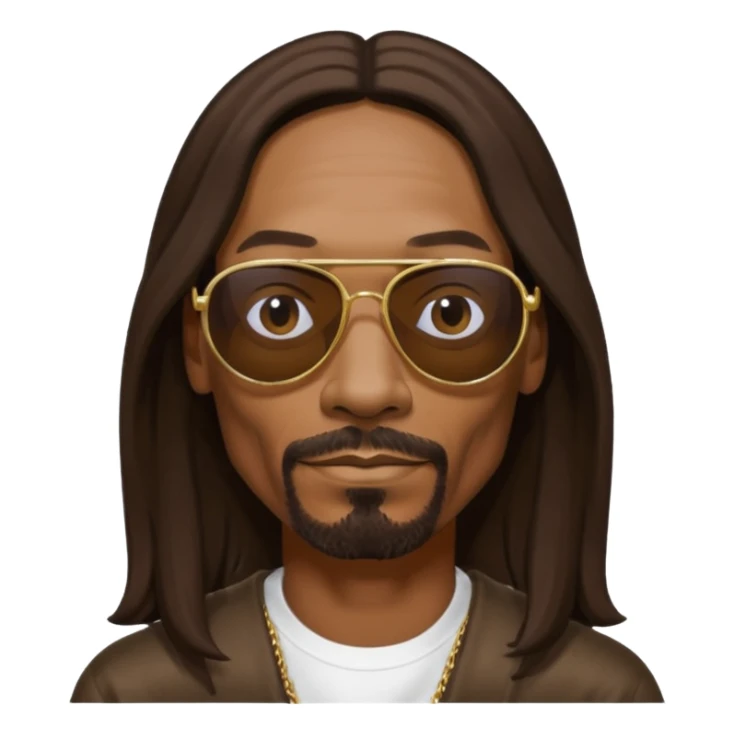Snoop Dogg with dark brown long hair sticker