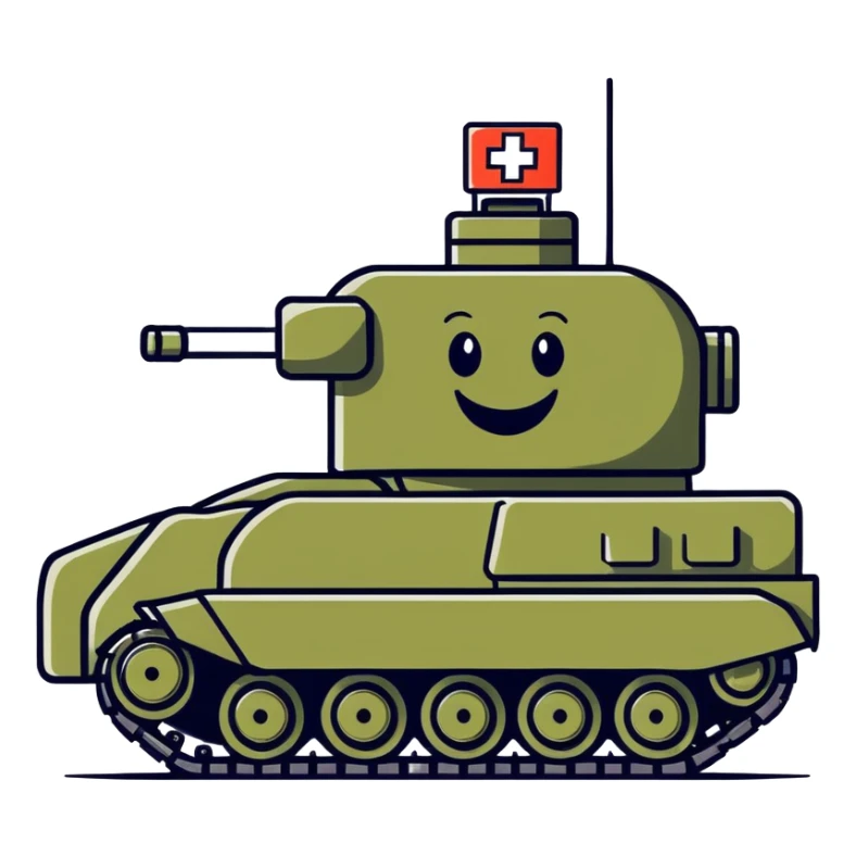 A happy face medical military tank sticker