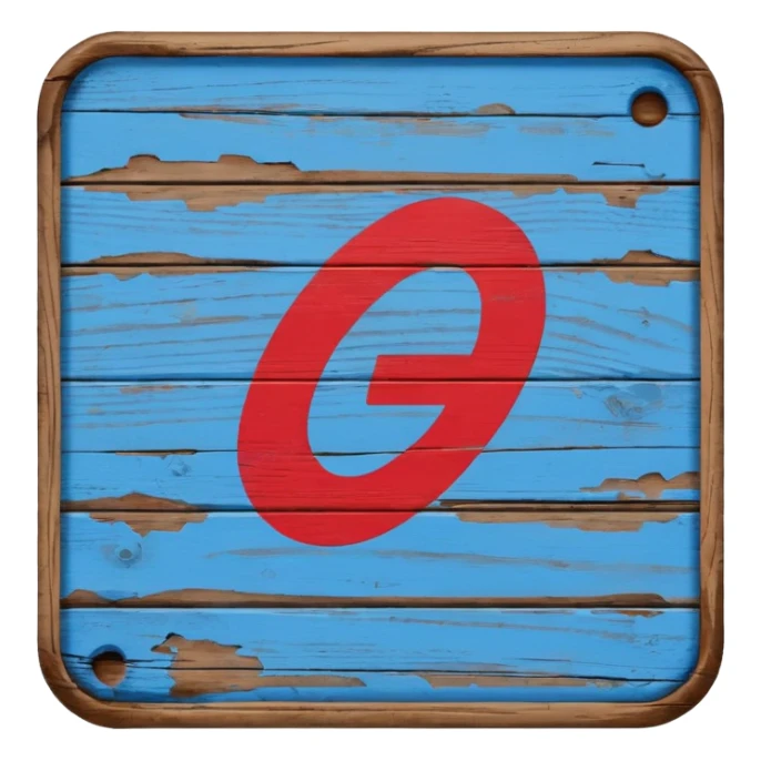 goal sign wood blue (#00A3E0) and red (#F9423A) sticker