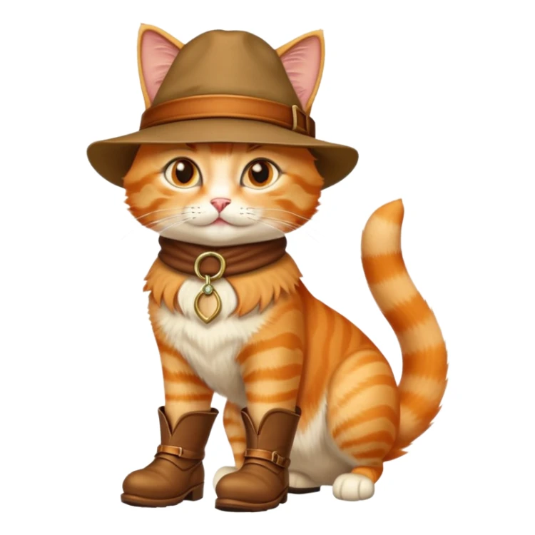 classic Puss in Boots with iconic hat and boots, confident pose sticker
