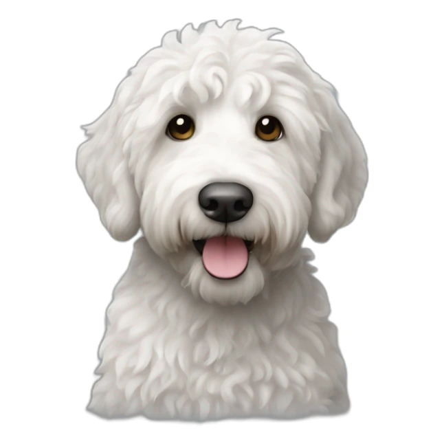 Perro labradoodle de color blanco y negro sticker