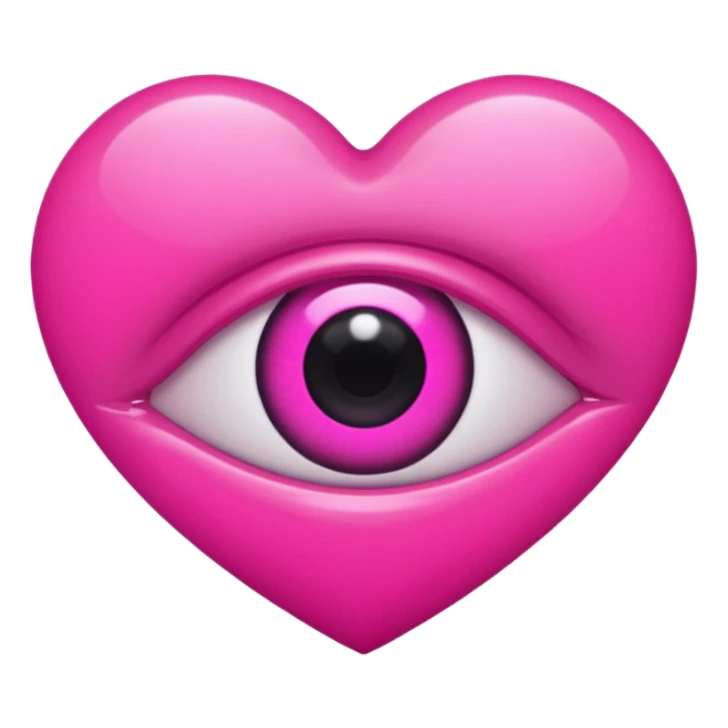 A neon heart with a dark eye in the center sticker