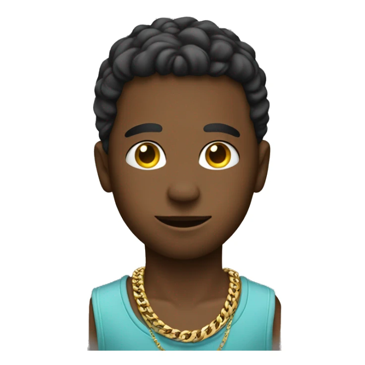 thoughtful boy by car with jewelry on  sticker