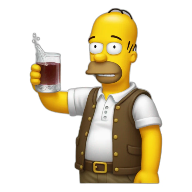 Homer qui bois du sirop sticker