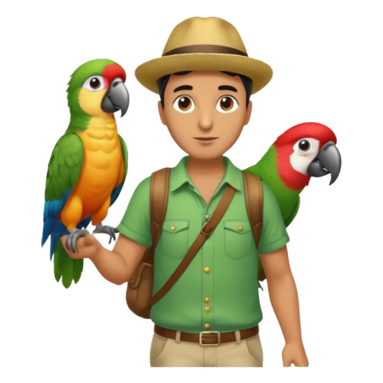 Walker + parrot on shoulder, Full body with walk pose sticker