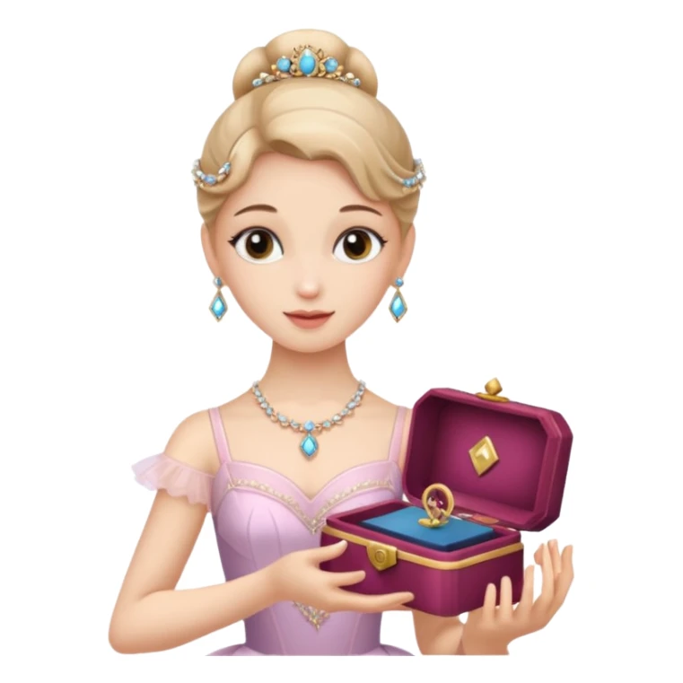 Ballerina captions Jewelry Music Box sticker