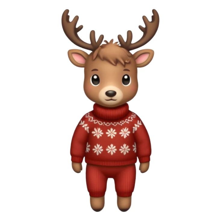 reindeer baby  cute, full body , sweater  sticker