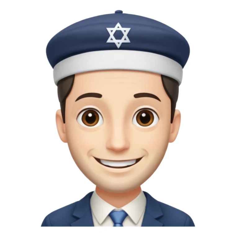 jewish man's face, wearing a kippah and payot sticker