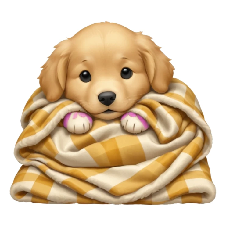 golden retriever puppy sleeping with a blanket sticker