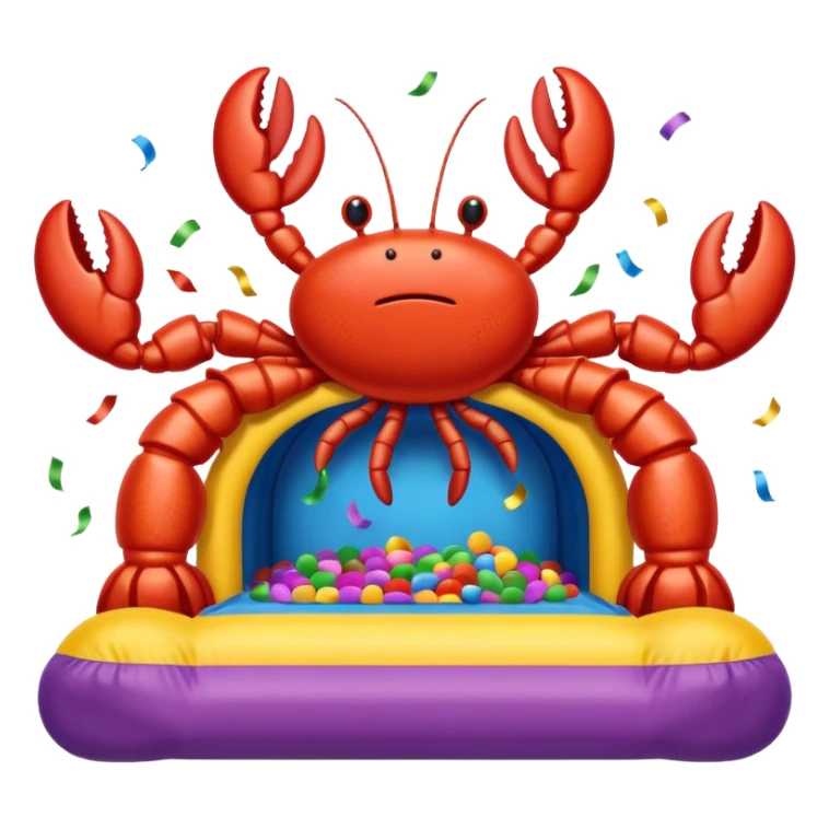 A bounce house with confetti, sprinkles, and caviar and lobster sticker