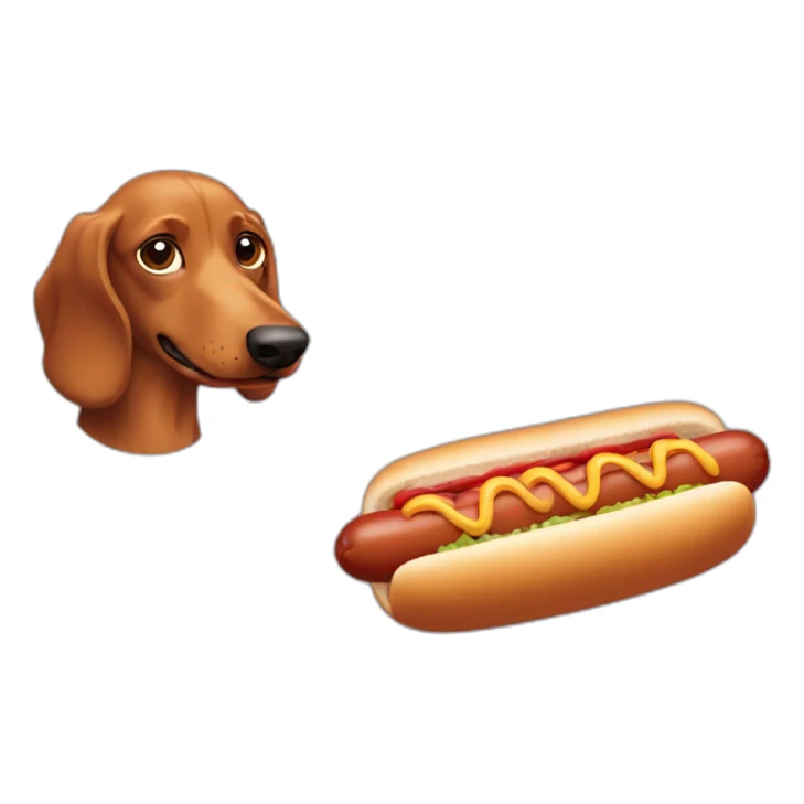 hot dog with teckel dog instead of sausage sticker