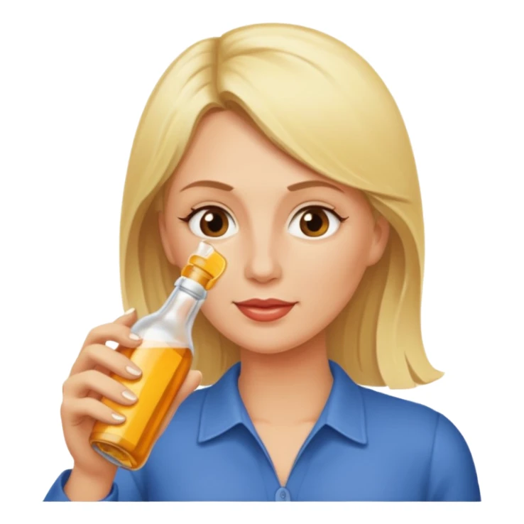 Blonde mom drinking a bottle of Malort  sticker