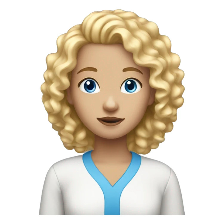 girl with blue eyes and blonde curly hair sticker