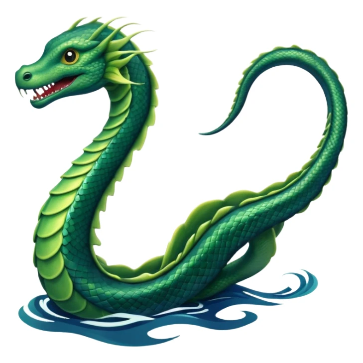 Sea Serpent – Long green snake-like monster rising from water sticker