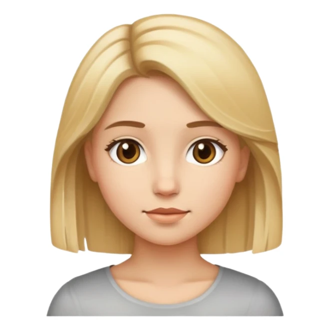 girl with blonde and brown mixed hair, iOS style emoji sticker