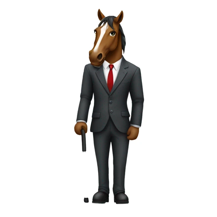 Horse in a suit with a top hate and a walking cane sticker