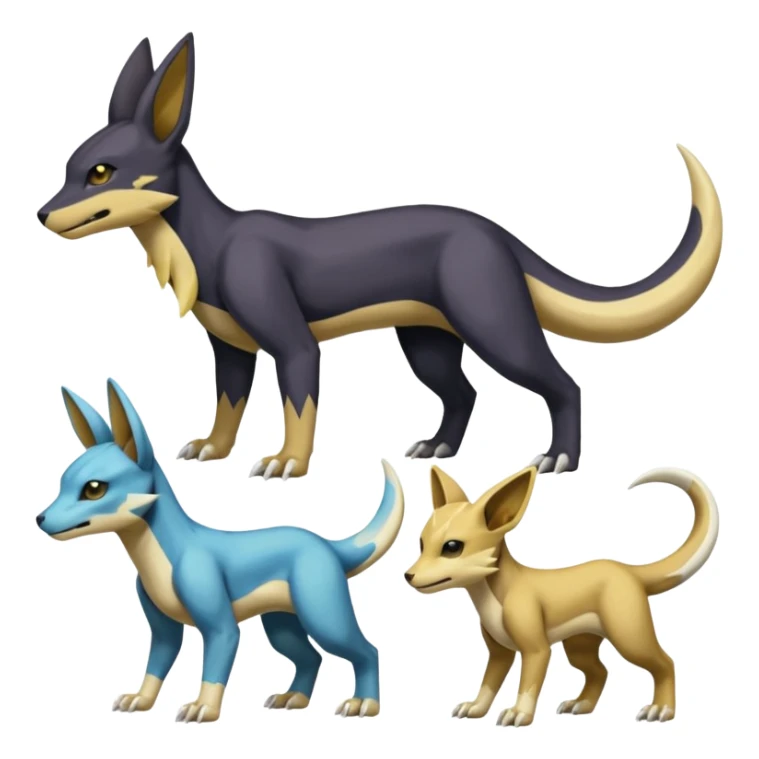 Manectric-Electrike-Lucio-Cubone-Umbreon-Marowak-Draco-Fakémon-hybrid-creature (full body), 4 legs sticker