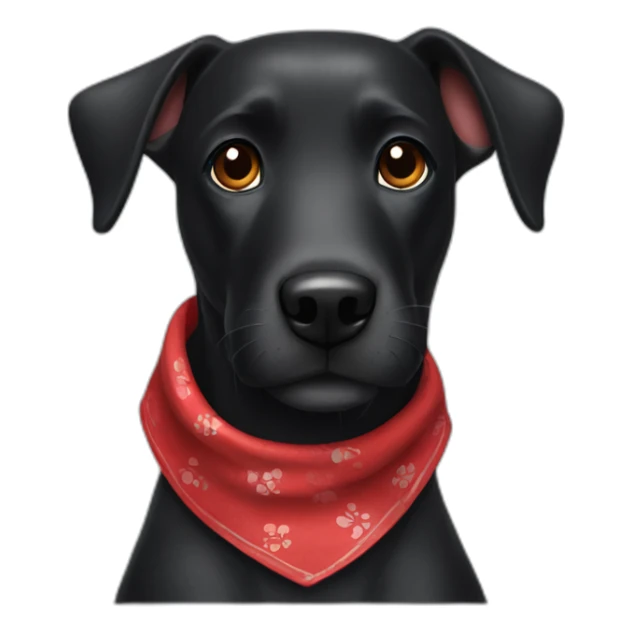 black dog with a red bandana around its neck sticker