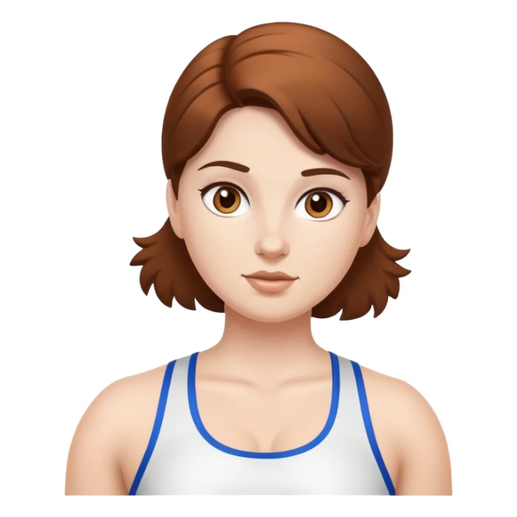 athlete with white skin and curvy brown hair sticker