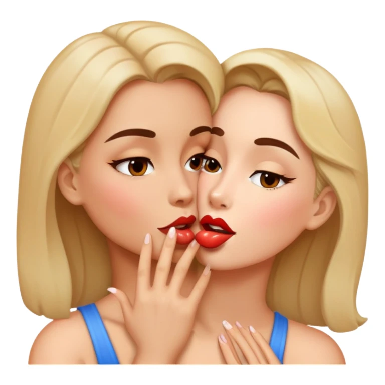 Woman giving a big kiss  sticker